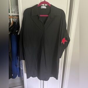 Caryn Lawn shirt dress with star patches, size L